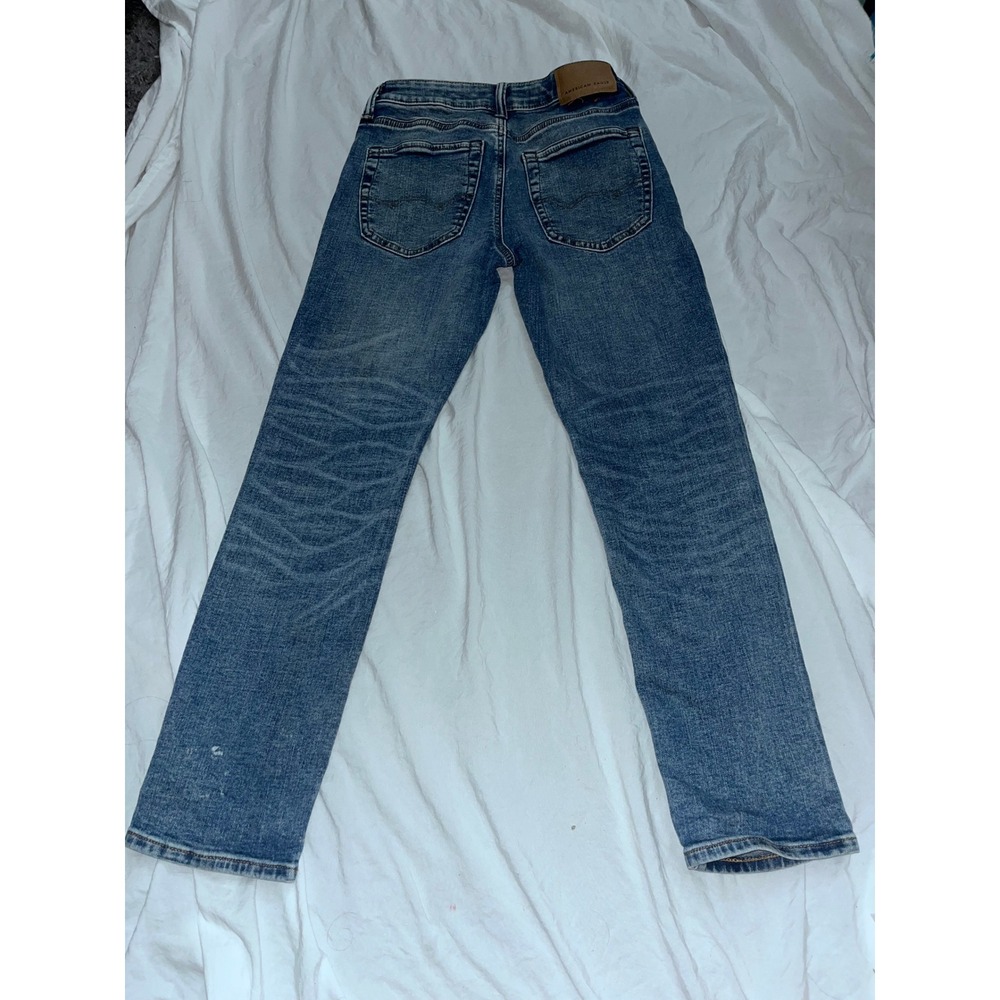 American Eagle 26x28 AirFlex+ Slim Straight Denim Jeans Blue Wash Comfort - Picture 4 of 4